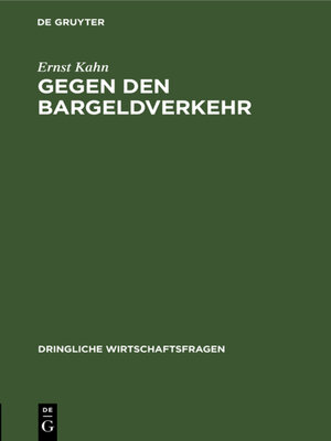 cover image of Gegen den Bargeldverkehr